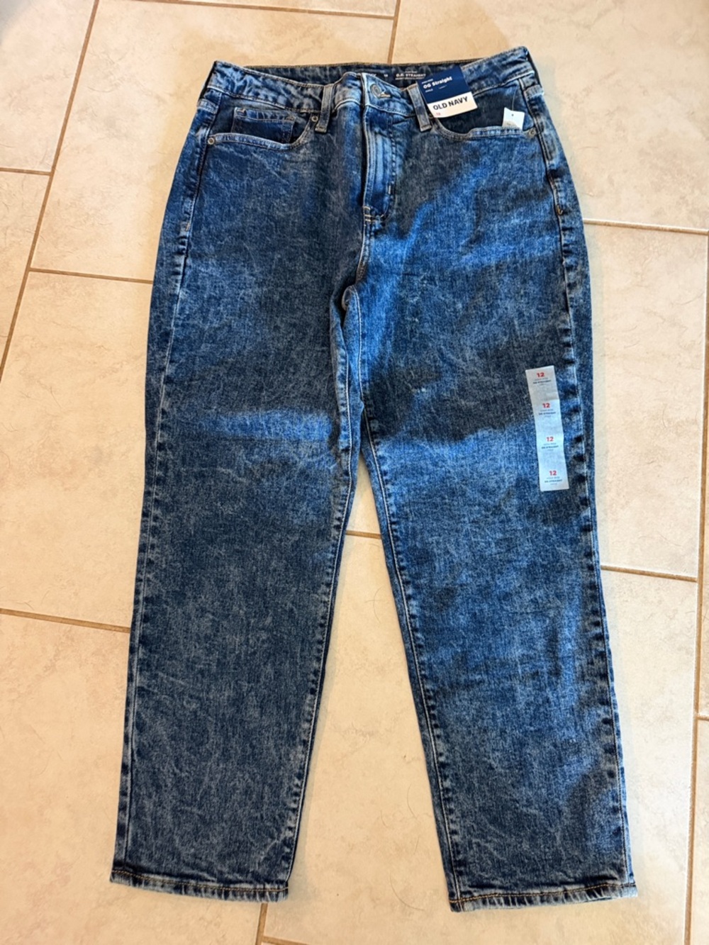 NWT Old Navy Women’s Acid Wash Blue Straight Jeans